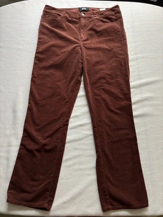 Paige Cindy High Rise Straight Corduroy Jeans Rosewood Size 31 - Picture 2 of 14